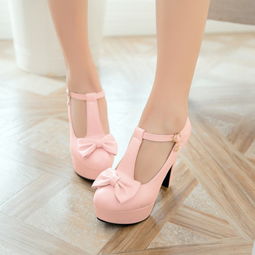 韩版小女孩公主鞋女童皮鞋蝴蝶结粉色高跟鞋儿童礼服鞋舞蹈鞋童鞋